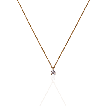 Lila I Collier en acier inoxydable et zircons